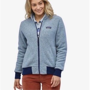 Patagonia Women's XS wool blend full zip jacket Blue and navy recycled worn wear